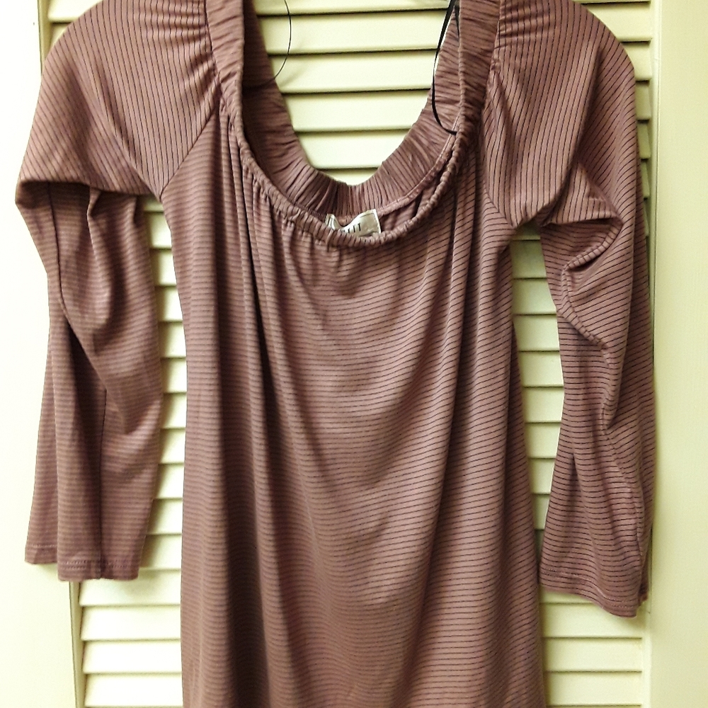 Pink Mauve Boho Striped Shirt NWT NYTT Von Maur